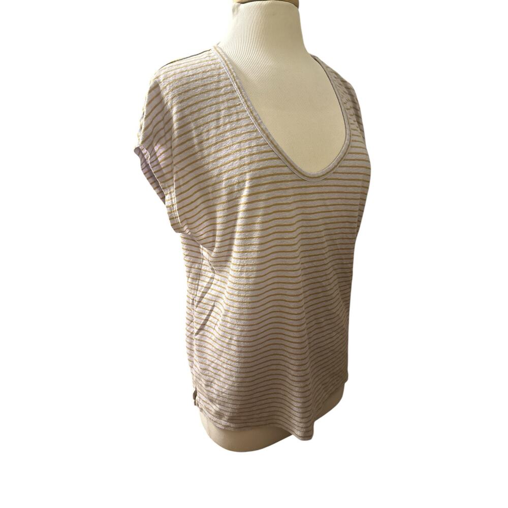 Women L Madewell ND798 Linen-Blend U-Scoop Tee Distant Lavender Tee T-Shirt Top